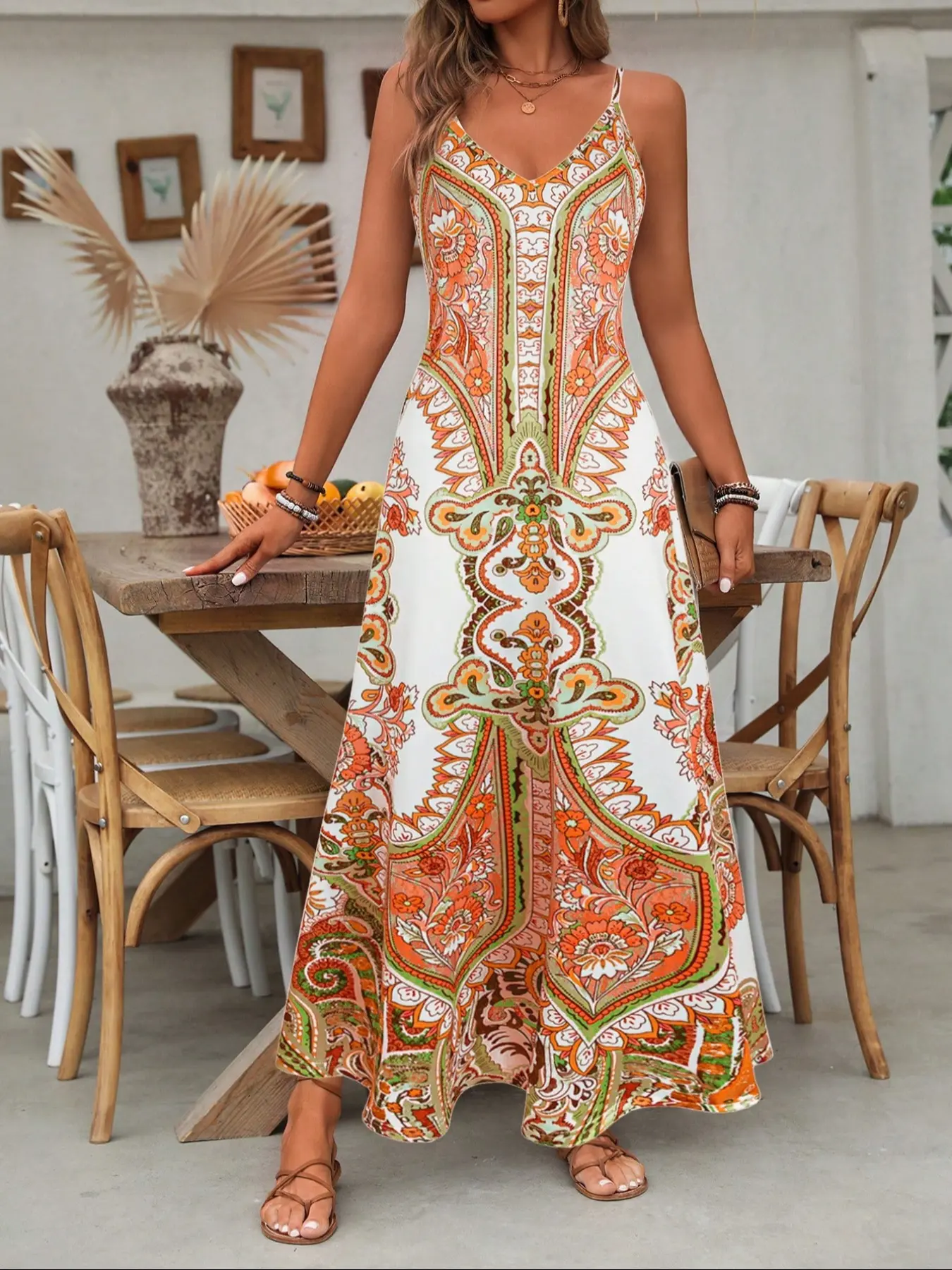 Women's Floral Print Lightweight Knit Dress, Boho Style Bohemian Casual Sleeveless Spaghetti Strap Long Fitted Dress for Beach Holiday Vacation, Ladies Summer Clothes, Womenswear - TikTok Shop Women's Floral Print Lightweight Knit Dress, Boho Style Bohemian Casual Sleeveless Spaghetti Strap Long Fitted Dress for Beach Holiday Vacation, Ladies Summer Clothes, Womenswear - TikTok Shop