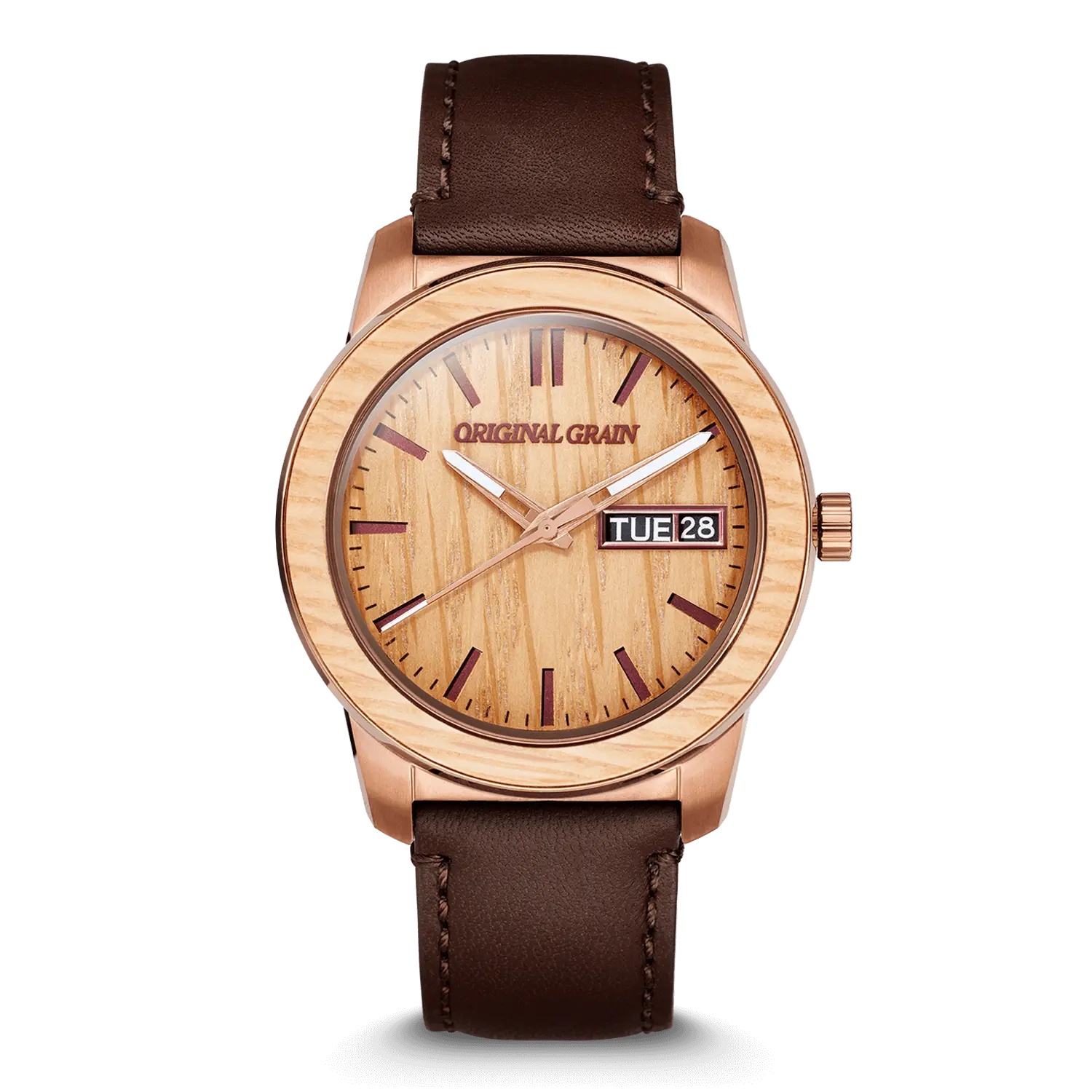Men's Whiskey Espresso Leather Thick Barrel Statement Watch, 42mm Round Face, Stylish Trendy Versatile Wrist Watch Men's Whiskey Espresso Leather Thick Barrel Statement Watch, 42mm Round Face, Stylish Trendy Versatile Wrist Watch