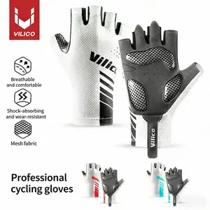 Men's Summer Cycling Gloves Half-Finger Touchscreen Breathable Outdoor Fishing Motorcycle Road Bike Sun Protection Gloves