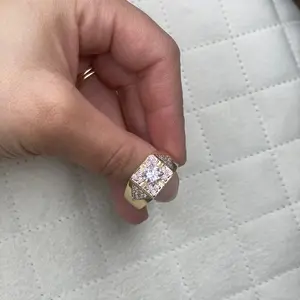 Men Ring Big Rock and Four Squares Background