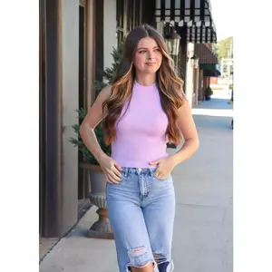 Just Because Knit Halter Top - Lavender