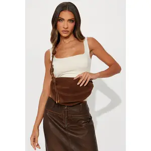 High Country Faux Suede Handbag - Cognac