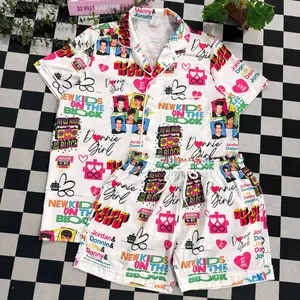 NKOTB Version 2 Pajamas, 90s Boybands Pjs, Casual Comfy Long&Short Sleeves, Loungewear Nightwear Pajamas