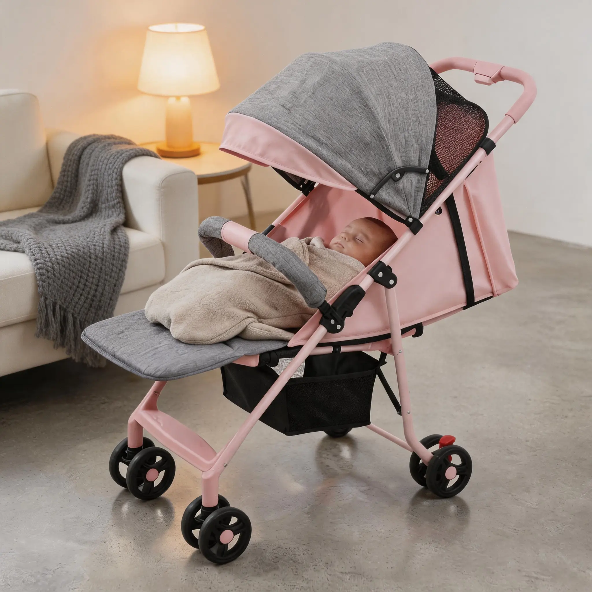 Lightweight Baby Travel Stroller - 1-Hand Fold, UPF50+ Sunshade, Seat Basket (Baby & Maternity Travel Gear for Toddlers)