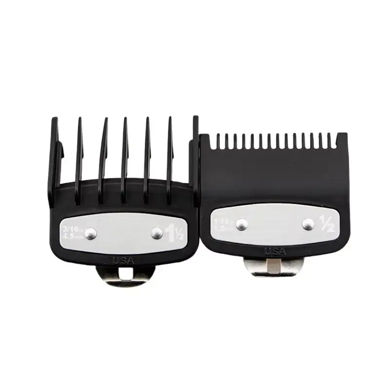 Professional Hair Cutting Comb Set, Hair Cutting Accessories, 2 Pieces Trimming Combs with Guides, Fits 1.5mm & 4.5mm Blades, Styling Tools for Salon Use