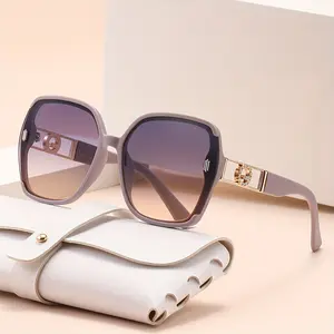 Women's Oversized Square PC Full Rim Sunglasses - UV400 UV-Protection Lens, Anti-Glare, Lightweight Metal Accents, Fashionable Face-Slimming Design for Daily, Travel Use,summervibes