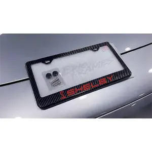Shelby GT500 Mustang Carbon Fiber License Plate Frame RED