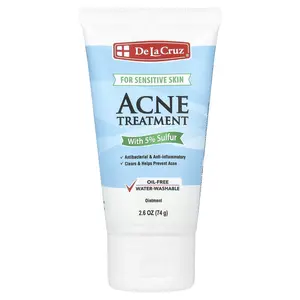 De La Cruz Acne Treatment Ointment with 5% Sulfur, For Sensitive Skin, 2.6 oz (74 g) De La Cruz Acne Treatment Ointment with 5% Sulfur, For Sensitive Skin, 2.6 oz (74 g)