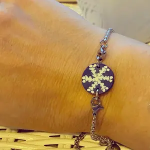 Clay bead snowflake adjustable bracelet