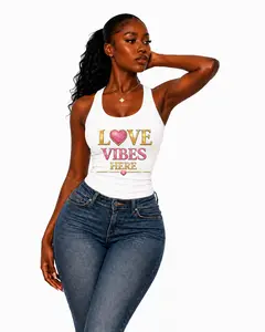 Love Vibes Here - Women's Racerback Tank Top
