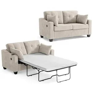 CHIC HOUSE Pull Out Sleeper Sofa Bed, Full&Queen Size