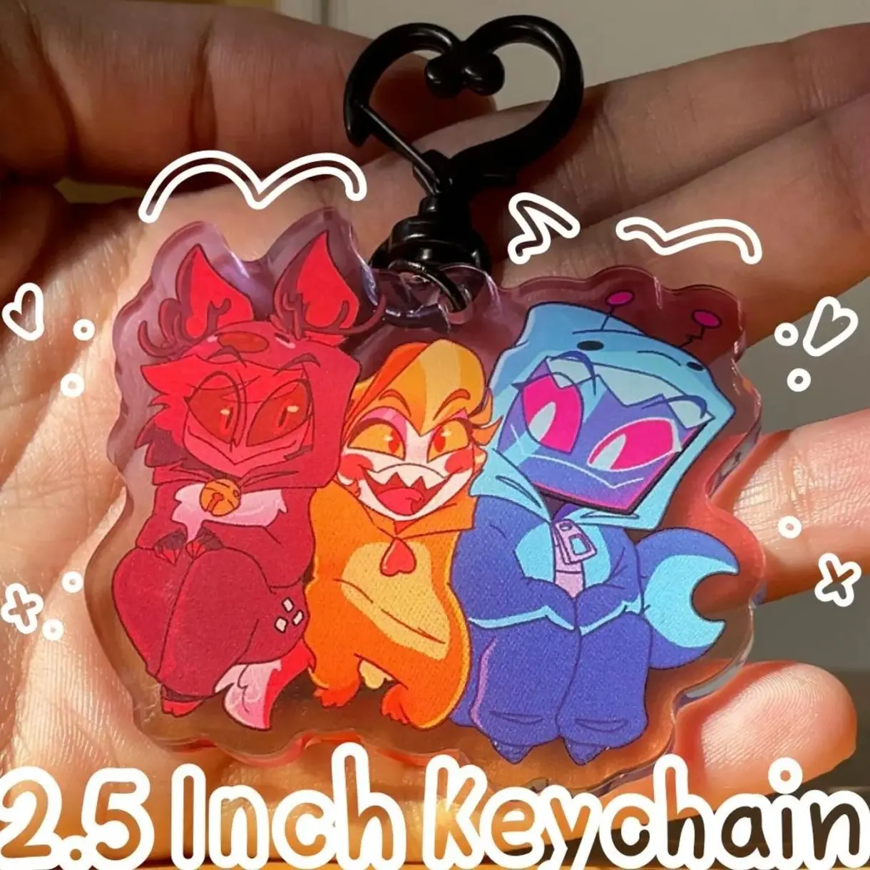 Hazbin Hotel Onesies Keychain Vox Alastor lucifer