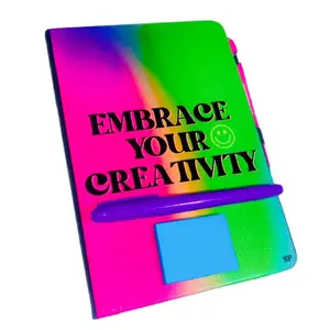 Think It Ink It Notebook Set with Vibrant Rainbow Cover and Inspirational Quote Embrace Your Creativity