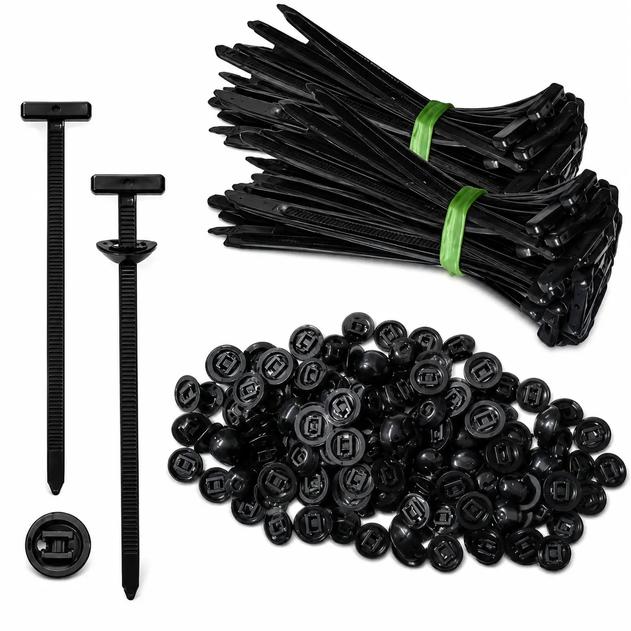 100PCS Nylon Cable Tie Buckle Kit PA66  Windproof Tensile Strength: 50kg &Anti-Corrosion for Car/Home/industrial Cable Management-40° C-130.° C Extreme Proof, Lifetime Supply Pack (100pcs)TTV  FathersDayGift daily repair Universal bundle