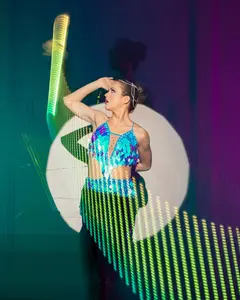 Moodhoops FutureWand - LED Dance Wand and Baton Rainbow Rhythmic Sparkling Dance