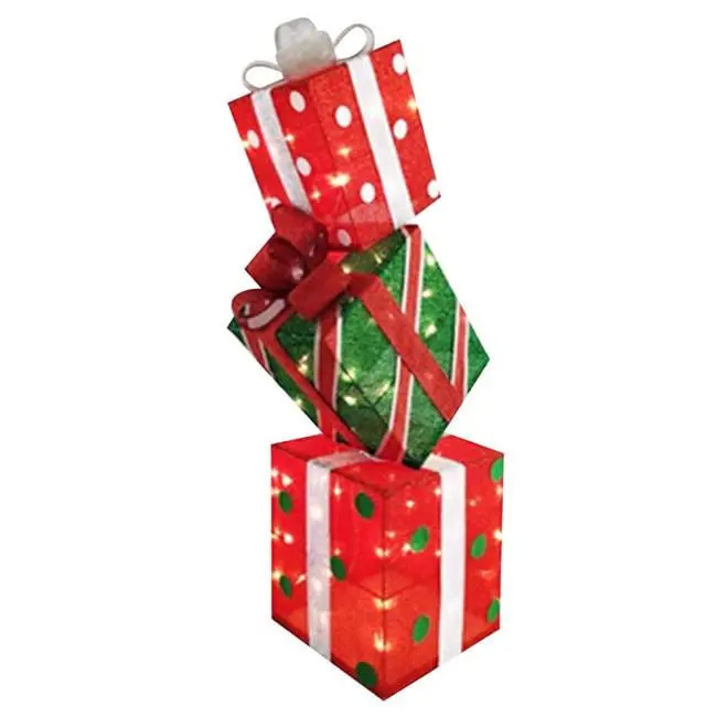 212 MAIN 3 ft LED Stacking Boxes - 13 in x 8.6 in, 2.66 lbs, Indoor/Outdoor Porch Decoration, Christmas Ornament, Festive Home Supplies Gift for Christmas List