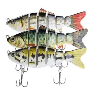 Artificial Fishing Lure, 3 Counts/set Lifelike Multi Jointed Fishing Bait with Hook, Fishing Accessories for Freshwater & Saltwater