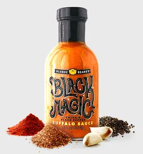 Blonde Beard's Black Magic Grilling Cooking Hot Sauce Buffalo Sauce Chicken Wing Sauce