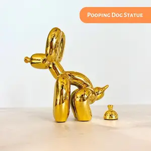 Pooping Dog Sculpture Decor Christmas Decorative Figurine Pet Gift