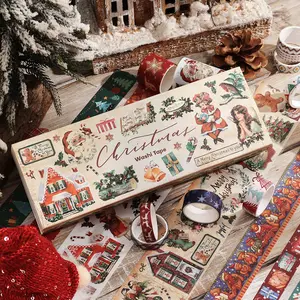 20 Roll Christmas Tape Set Christmas Tree Santa Claus Happy Holidays Masking Decorative Tape Perfect for Supplies,  Christmas decoration