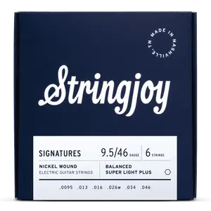 Stringjoy 9.5-46 Balanced Super Light Plus Gauge Signatures - Nickel Wound Electric Guitar Strings