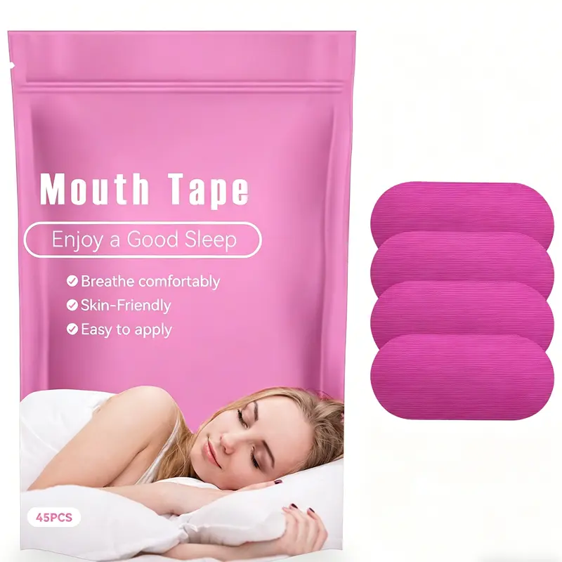 Soft Woven Fabric Mouth Tape - 45-Pack Hypoallergenic Gentle Sleep Strips, Enhanced Adhesion for Sensitive Skin, Sports Sleep Aid Products