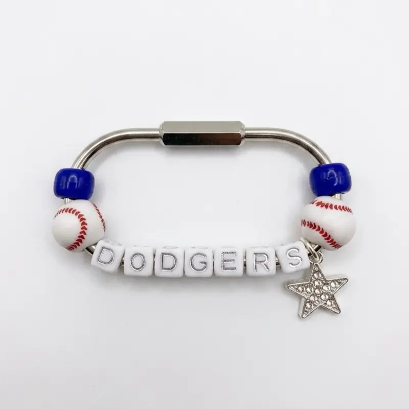 Beaded Bag Charm dodgers baseball