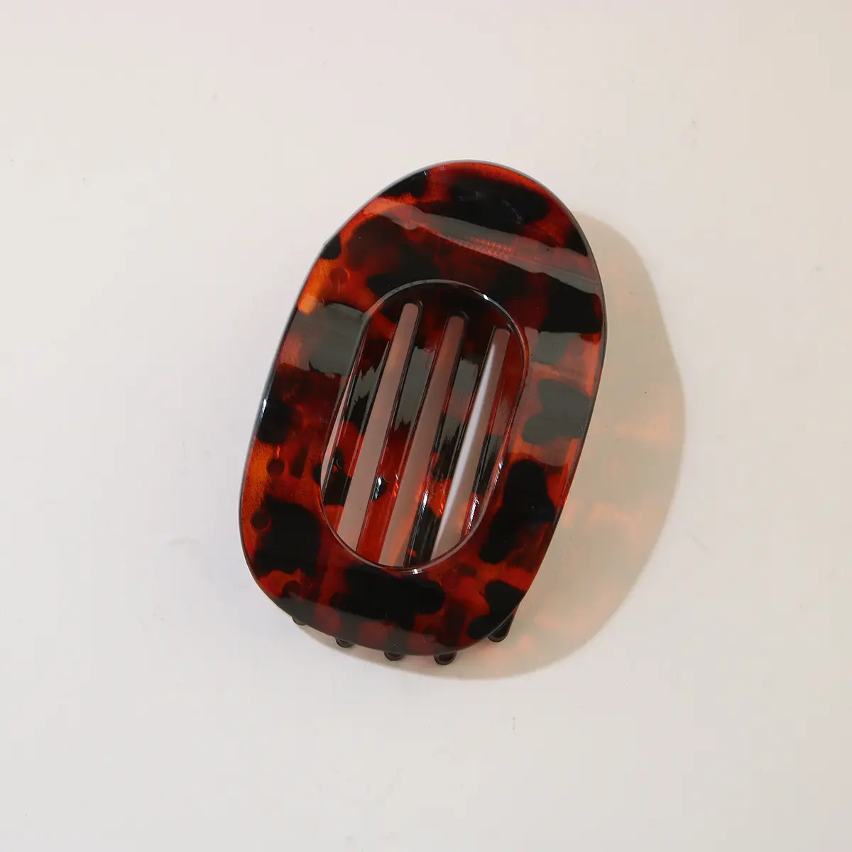 #7 glossy transparent red leopard print