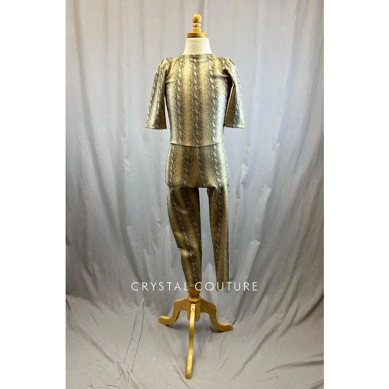 *Brand New* Tan Snakeskin Lycra Unitard