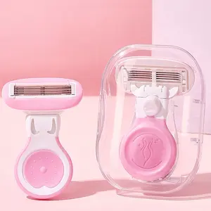 Mini Portable Hair Removal Razor, Bikini Leg Hair Personal Body Trimmer, 5 Layer Stainless Steel Blades, Compact, Lightweight and Easy to Use