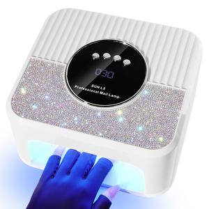 uv led nail lamp, professional nail polish curing lamp with 4 timers, auto sensor nail art tool for home & salon use