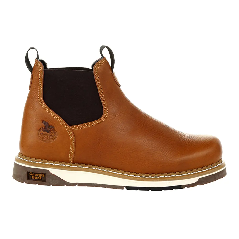 Georgia Boot Mens Amp Lt Chelsea Steel Toe  Work/Duty - Brown