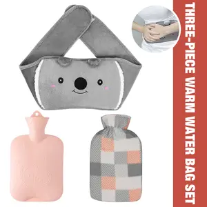 Hot Water Bag & Hand Warmer Set with Soft, Cute Waist Cover Belt - 3-Piece Winter Essential for Ultimate Warmth! Cover Thick