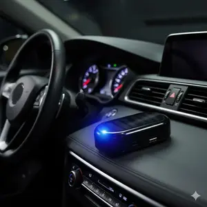 Super Bright Solar Car Anti-Theft Flashing LED Warning Light, Motion Sensor Alarm, Wireless Vehicle Security Device, Parking Safety Alert, Automotive Security Decor, Solar Powered, Theft Deterrent for Vehicles, Interior.