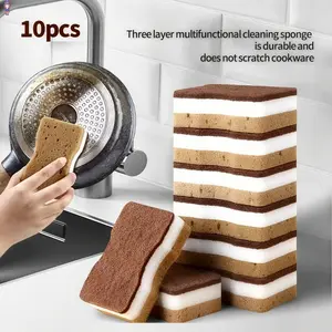 5/10/20/40PCS 3-Layer Seaweed Cleaning Sponge Dishwashing Sponge Ultra Absorbent Non-Scratch Kitchen Sponge Super Durable Cleaning Tools for Kitchen Dishes Pots Pans Scrubbers