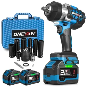 ONEVAN 1/2" Cordless Impact Wrench, 1700N.m (960ft-lbs), 2 x 21V Batteries - Variable Speed Control, Brushless Motor High Torque Impact Gun for Auto Repair, Home