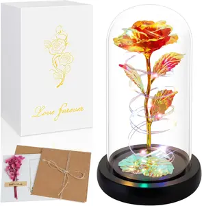 Childom Christmas Rose Gifts for Women,Birthday Gifts for Women Mom Christmas,Flowers for Delivery Prime,Red Light up Rose in a Glass Dome,Anniversary Flowers Gift for Her Grandma Valentines Day CQX