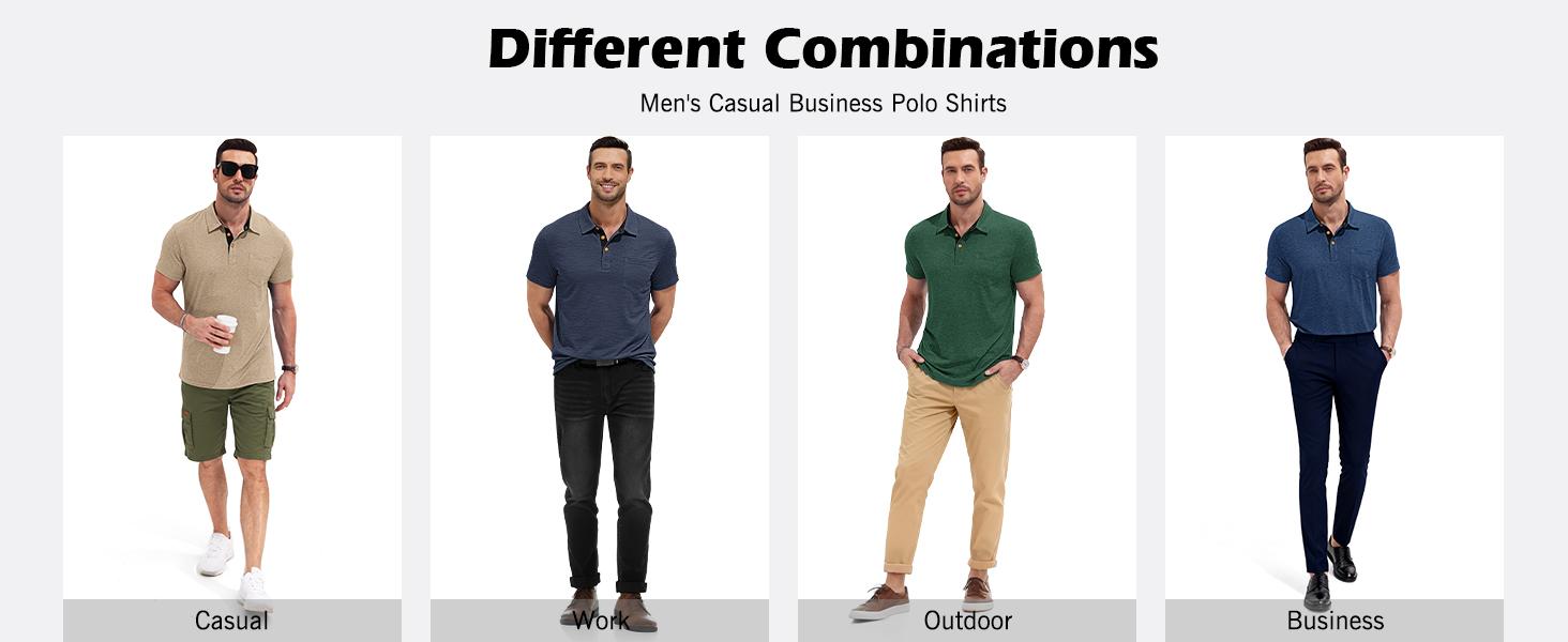 AUSELILY Menswear Men's Short-Sleeve Casual Color-Block Collar Polo Henley Shirt, Men's Casual Clothes, Shortsleeve,clothes for back to school,first day of school outfits AUSELILY Menswear Men's Short-Sleeve Casual Color-Block Collar Polo Henley Shirt, Men's Casual Clothes, Shortsleeve,clothes for back to school,first day of school outfits