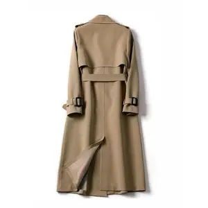 Women's Solid Double Button Belted Trench Coats, Elegant Lapel Neck Long Sleeve Coat for Fall, Winter Wear Casual Wear, Women's Casual Jackets Outerwear for Daily Wear, Winter Clothes Women, Coats for Women winter clothes women Womenswear Tops