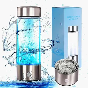 Hydrogen Water Bottle Portable Hydrogen Water Generator Machine Improve Water in 3 Minutes Quick Electrolysis Suitable for Home Office Travel Daily Drinking Silver Reusable Stainless Steel Drinkware