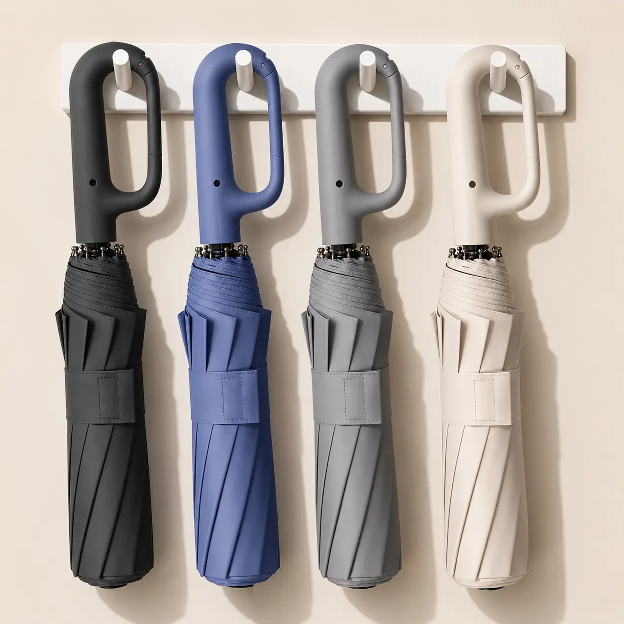 Compact Automatic Folding Umbrella with Carry Loop for Travel, Commuting and Daily Use