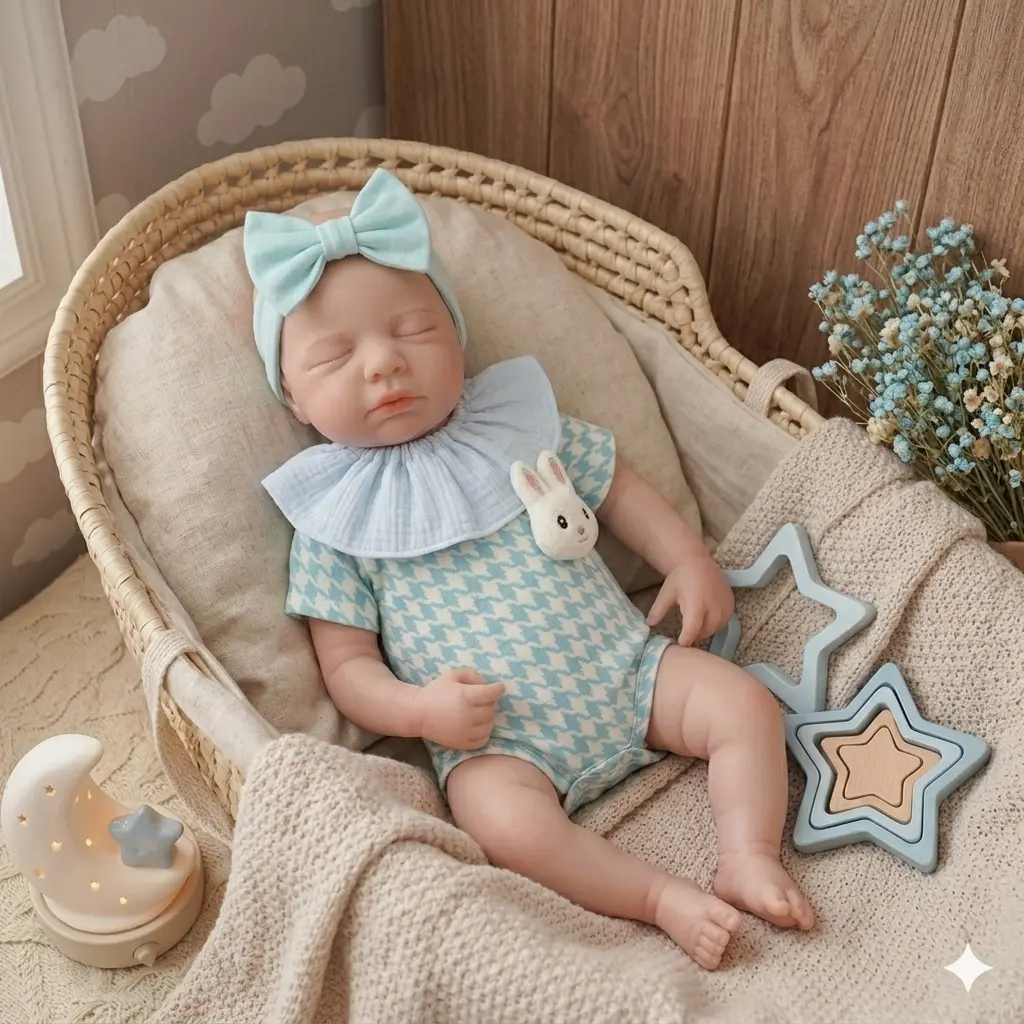 Realistic Newborn Full-Body Soft Silicone Baby Girl Doll (NO.10), 18.9in/48cm, 6.83lb, Realistic Skin, Exquisite Gift Box, Learning Toy for Ages 4+ Yrs, Ideal for Gifting & Children's Companion