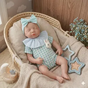 NO.10  18.9in/48cm-Full body silicone baby girl doll(6.83lb)Rebornbaby doll,realistic soft skin,lifelike real baby,Exquisite gift box packaging; suitable for gifting, as a companion for children.