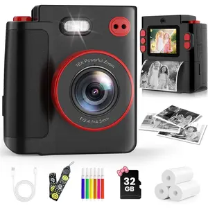 Print Camera for  - Classic Black Digital Camera for 3-12 Year Olds, 1080P  with 32GB SD Card, Selfie Mode & Durable Design, Ideal Christmas Birthday , Portable Travel