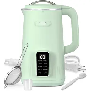 Nut Milk Maker Machine, 28oz Automatic 8-in-1 Quiet Operation Soy Milk Maker, Homemade Almond, Coconut, Juice & Soup, Delay Start/Keep Warm/Self-Cleaning/Boil Water (Cyan)