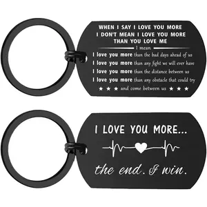 I Love You More Keychain for Him Her, Romantic Promise Gift for Husband, Valentine Anniversary Birthday Gift for Boyfriend Girlfriend