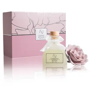 Gardenia & Rose Ceramic Flower Reed Diffuser Gift Set