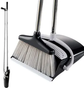 Stand Up Broom and Dustpan Set – No-Bend Cleaning for Home, Office, and Pet Hair! Space-Saving & Easy to Store