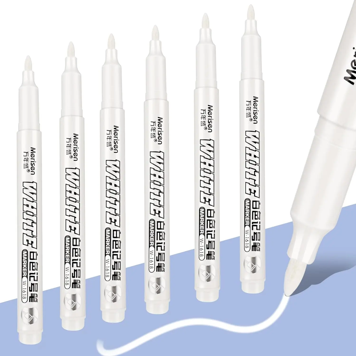 6 count White Marker  Pens, 1mm White  Marker Pens for , Water-Based White Markers for Art Projects Drawing, Rock, Stone, Ceramic, Glass, , Plastic, Metal DIY