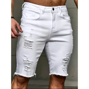 Men's Slim-Fit Summer Denim Shorts - Lightweight Breathable Casual Knee-Length Shorts with Stretch Comfort, Machine Washable Solid Black for Casual Attire, Jean Shorts, Comfortable Streetwear